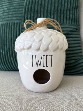 RAE DUNN | TWEET Acorn Birdhouse Decor Farmhouse Ceramic Accent
